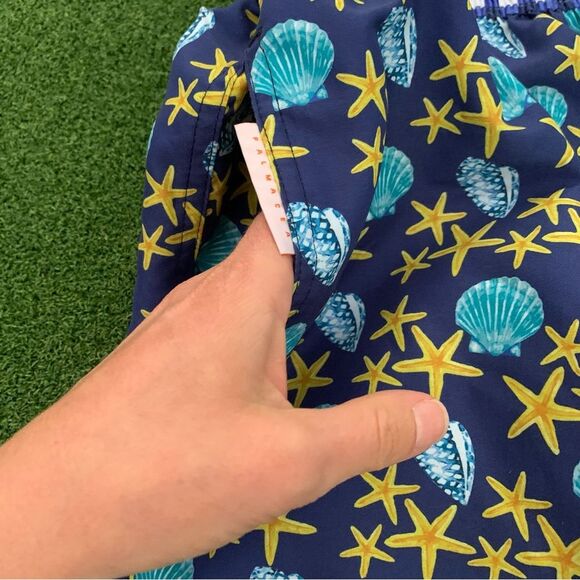 Palmacea men’s starfish and seashell print swim trunks short size X-Large - Picture 3 of 8